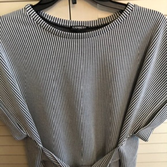 Express Tie Front Soft Striped Top M - Picture 11 of 11